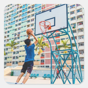 Cool Basketball Gift Square Sticker