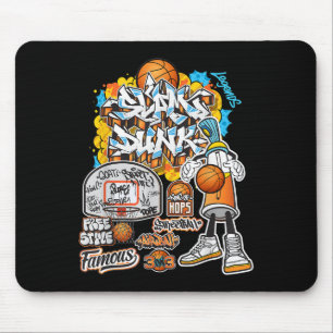 Cool Basketball Graffiti Style Illustration Graphi Mouse Pad