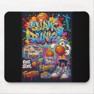 Cool Basketball Graffiti Style Illustration Graphi Mouse Pad