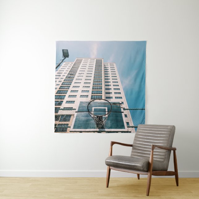 Cool Basketball Hoop Tapestry (In Situ)