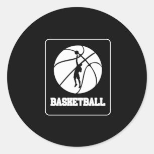 Cool Basketball Player Logo (2) Classic Round Sticker