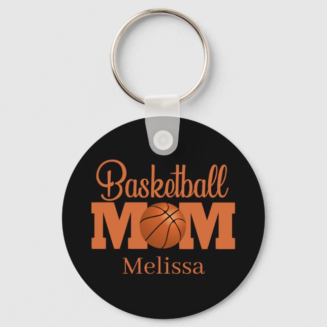 Cool Basketball sports Mum add name Key Ring (Front)