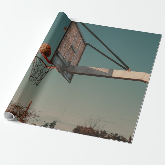 Cool Basketball Wrapping Paper (Unrolled)