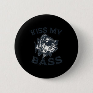 Cool bass fish sunglasses fishing angler humour 6 cm round badge