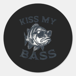 Cool bass fish sunglasses fishing angler humour classic round sticker