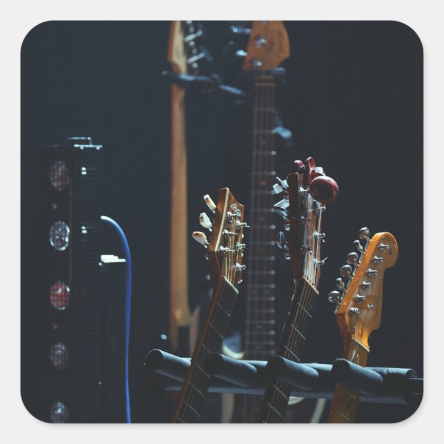 Cool Bass Guitar Square Sticker (Front)