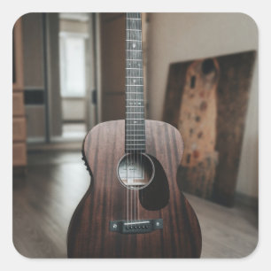 Cool Bass Guitar Square Sticker