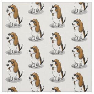 Cool Basset Hound dog and sunglasses (tri-colour 1 Fabric