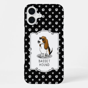 Cool Basset Hound dog and sunglasses (tri-colour 1 iPhone 16 Plus Case