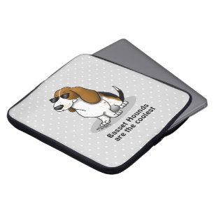 Cool Basset Hound dog and sunglasses (tri-colour 1 Laptop Sleeve