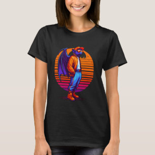 Cool Bat Modern Urban Style Sunset Retro Art T-Shirt