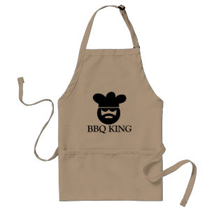 Cool BBQ KING apron for men Beige