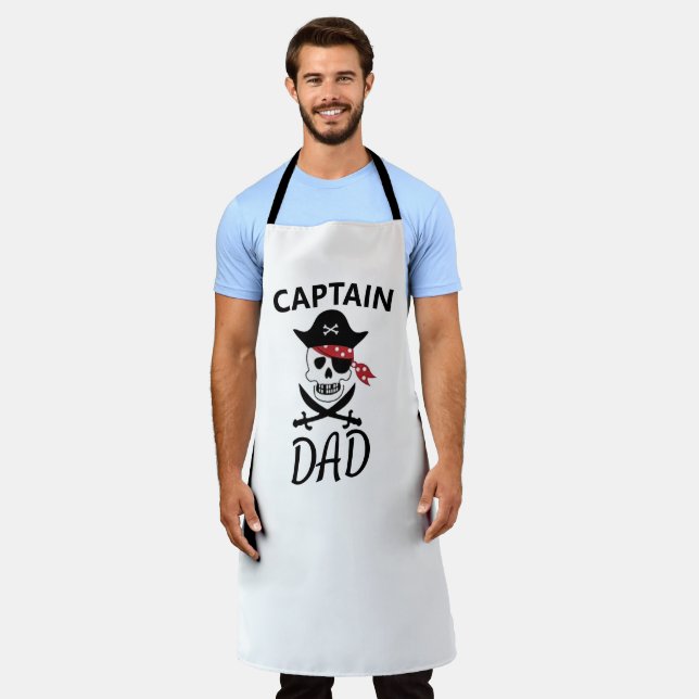 Cool BBQ Lover Griller Captain Dad Mum Funny Grill Apron (Worn)