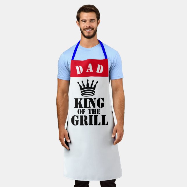 Cool BBQ Lover Griller Funny  King of The Grill Apron (Worn)