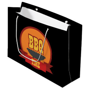 cool BBQ time party word art Large Gift Bag