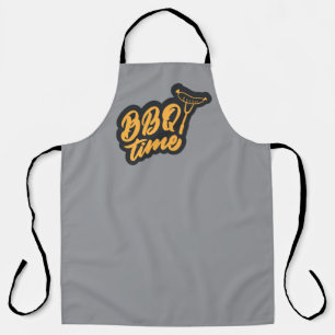 Cool BBQ time word art grilling Apron