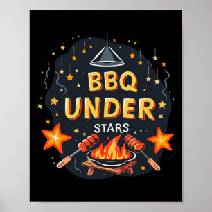 Cool Bbq Under Stars Costume For Boys And Girls Poster