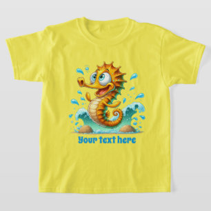 Cool Beach add text unisex kids seahorse  T-Shirt