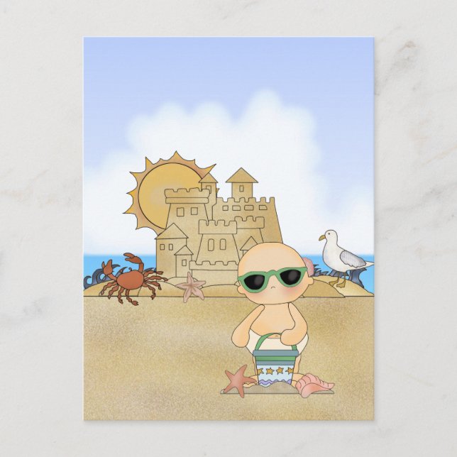 Cool Beach Baby ~ Neutral Postcard (Front)