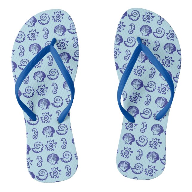 Cool Beach Symbols Thongs (Footbed)