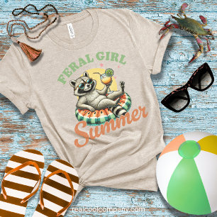 Cool Beach T-Shirt - Summer Feral Girl Tri-Blend Shirt