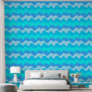 Cool Beachy Colours (Ocean Waves) Coastal Blue Wallpaper