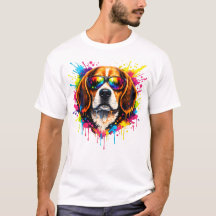 Cool Beagle Colour Splash Dog T-Shirt