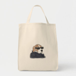 Cool Beagle Dog Wearing Sunglasses and Jacket Illu Tote Bag