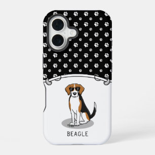 Cool Beagle with Sunglasses (tri colour 3) Funny iPhone 16 Case