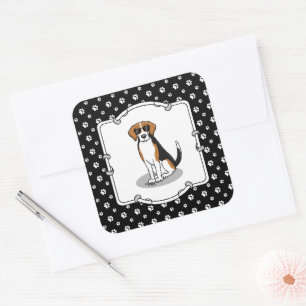 Cool Beagle with Sunglasses (tri colour 3) Funny Square Sticker