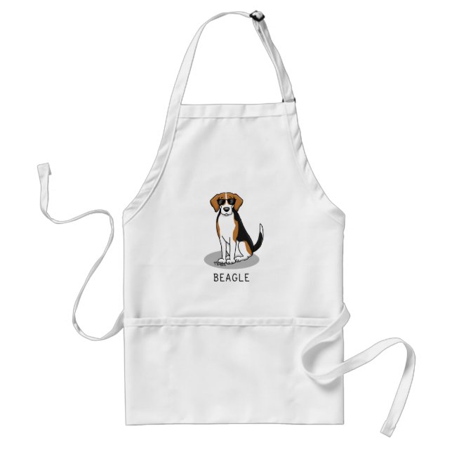 Cool Beagle with Sunglasses (tri colour 3) Funny Standard Apron (Front)