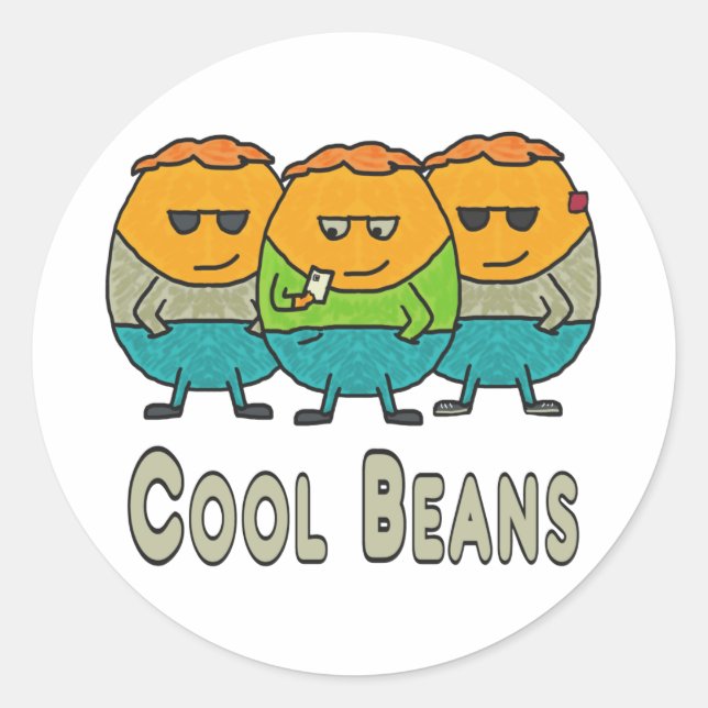 Cool Beans Classic Round Sticker (Front)