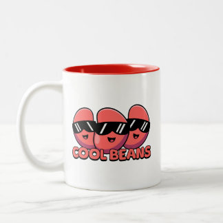 Cool Beans! Cute Kidney Bean Pun Two-Tone Coffee Mug