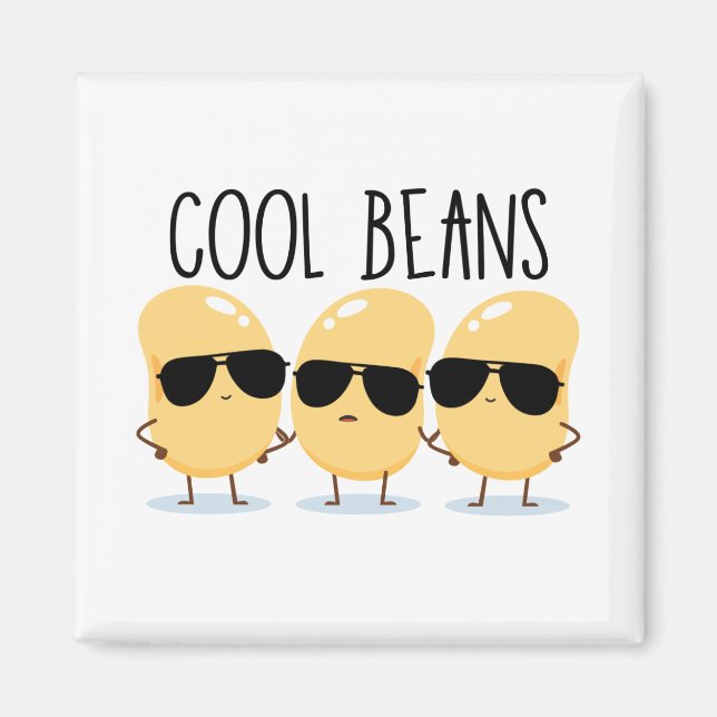 Cool Beans Funny Cute Beans with Sunglasses Magnet (Front)