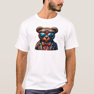 Cool Bear Aviator Cartoon – Retro Pilot T-Shirt