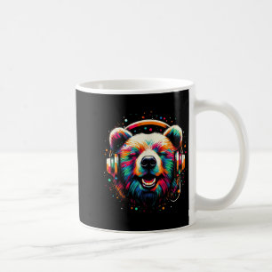 Cool Bear Headphone Music Art Christmas Birthday Coffee Mug