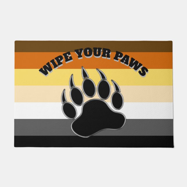Cool Bear Pride Bear Paw Wipe your Paws Doormat (Front)