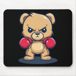 Cool Bear With This Boxing Gloves Costume Mouse Pad