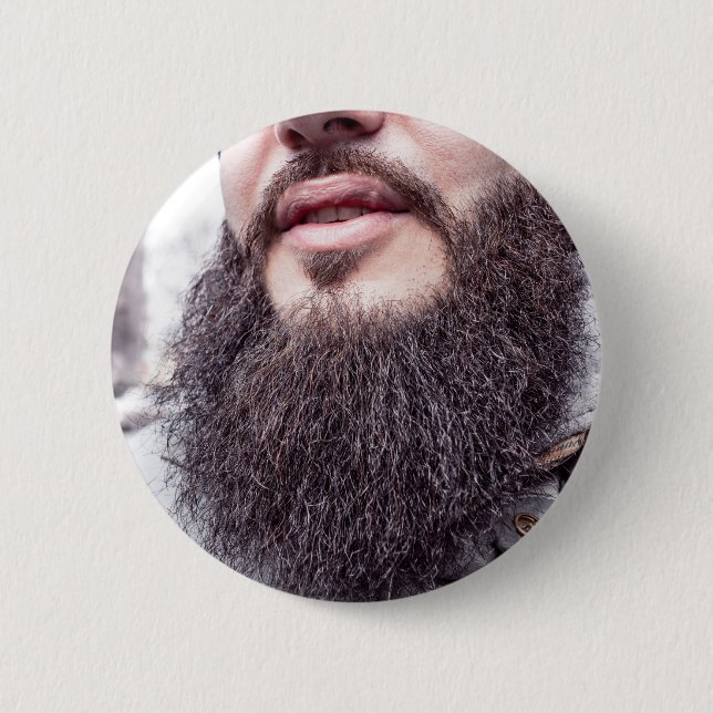 Cool Beard & Moustache button (Front)