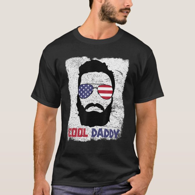 Cool Bearded Daddy Summer 4th of July Funny Cousin T-Shirt (Front)