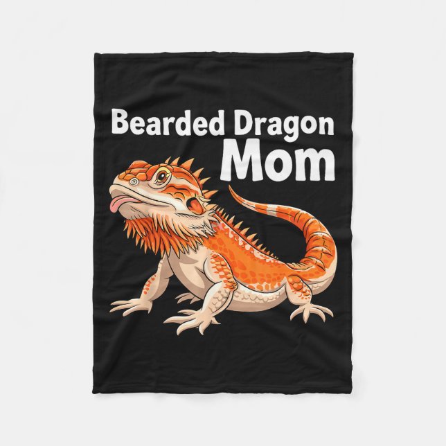 Cool Bearded Dragon Art For Women Girls Bearded Dr Fleece Blanket (Front)