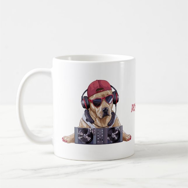 Cool Beats Canine DJ Coffee Mug (Left)