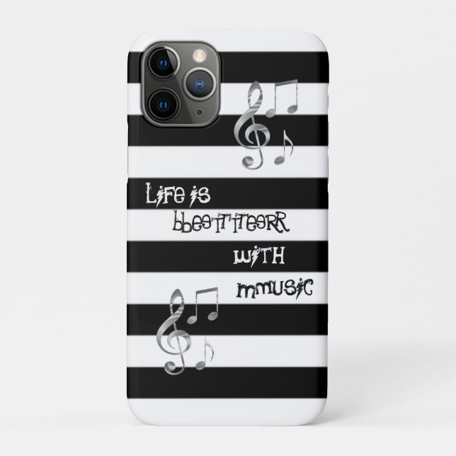 Cool Beautiful Bleck-White Music Case-Mate iPhone Case (Back)