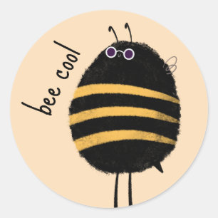 Cool Bee Classic Round Sticker