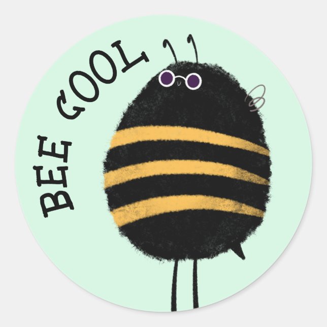 Cool Bee Classic Round Sticker (Front)