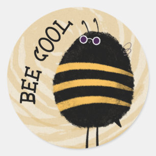 Cool Bee Classic Round Sticker