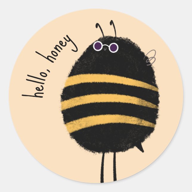 Cool Bee Classic Round Sticker (Front)