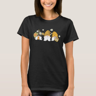 Cool Bee Gnomes Sunflower Hippie Design Gnome Men  T-Shirt