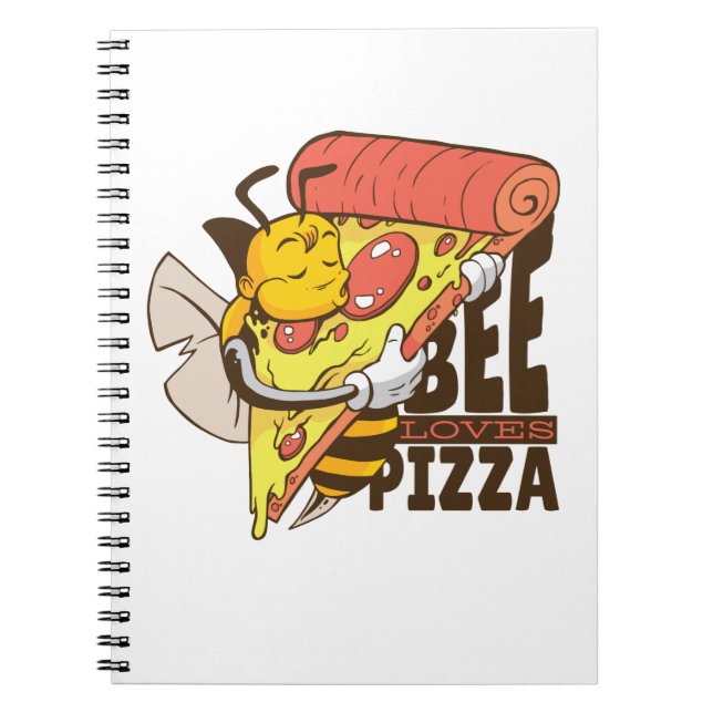 Cool Bee Loves Pizza Puns Notebook (Front)
