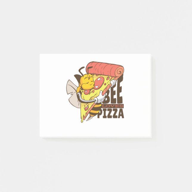 Cool Bee Loves Pizza Puns Post-it Notes (Front)